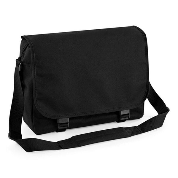 Torba na ramię Bag Base messager. Czarne torby na ramię BAGBASE, bez wzorów, z materiału, na ramię, duże, bez dodatków. Za 80.70 zł.