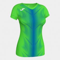 Koszulka z krótkim rękawem damska Joma Olympie. Niebieskie bluzki Joma, xl, bez wzorów, z materiału, sportowe, bez kołnierzyka, bez ramiączek. W wyprzedaży za 106.50 zł.