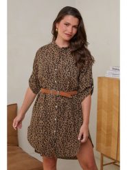 Curvy Lady Tunika w kolorze brązowym rozmiar: 48/50. Brązowe tuniki Curvy Lady, bez wzorów, z bawełny, klasyczne, bez kołnierzyka, bez ramiączek. Za 101.23 zł.