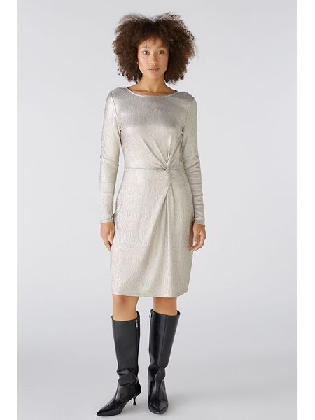 Oui Sukienka w kolorze złotym rozmiar: 42. Żółte sukienki Oui, bez wzorów, bez kołnierzyka, bez ramiączek, midi. Za 180.49 zł.