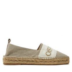 Espadryle Off-White. Brązowe espadryle OFF-WHITE, bez wzorów, bez obcasa, bez zapięcia. Za 789.99 zł.