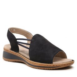 Sandały Ara. Niebieskie sandały Ara, bez wzorów, bez obcasa, na płaskiej podeszwie, bez zapięcia. Za 249.99 zł.
