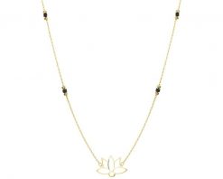 Złoty naszyjnik z cyrkoniami - kwiat lotosu. Żółte naszyjniki Apart, z cyrkonią, złote. Za 1,199.00 zł.