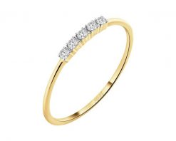 Pierścionek z żółtego złota z brylantami - 0,07 ct - próba 585. Żółte pierścionki Apart, z brylantem, złote. Za 1,629.00 zł.