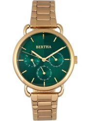 Bertha Zegarek kwarcowy "Gwen" w kolorze złoto-zielonym rozmiar: onesize. Zielone, analogowe zegarki Bertha, ze stali. Za 260.99 zł.