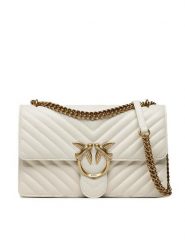 Pinko Torebka Love One Classic 100941 A0GK Biały. Białe listonoszki Pinko, bez wzorów, ze skóry, bez dodatków. Za 1,029.00 zł.