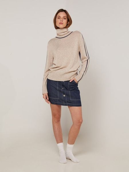 Rodier Golf w kolorze granatowo-beżowym rozmiar: S. Brązowe golfy Rodier, s, bez wzorów, bez ramiączek. Za 204.96 zł.