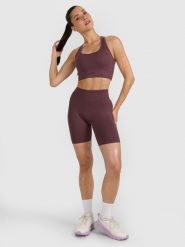 4F Legginsy kolarki treningowe bezszwowe damskie - brązowe XS/S. Brązowe legginsy sportowe 4f, l, bez wzorów, z dzianiny, z podwyższonym stanem, na fitness i siłownię. Za 119.99 zł.