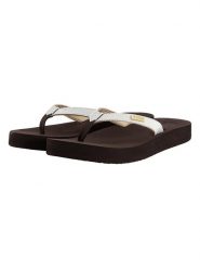 Reef Japonki "Star Cushion Sassy" w kolorze biało-brązowym rozmiar: 38,5. Białe klapki Reef, bez wzorów, z otwartym noskiem, bez obcasa. Za 114.17 zł.