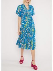 Blutsgeschwister Sukienka "Saint Tropengreek midsummer night's dream" w kolorze niebieskim rozmiar: M. Niebieskie sukienki Blutsgeschwister, na imprezę, m, bez wzorów, z wiskozy, klasyczne, bez kołnierzyka, bez ramiączek, midi. Za 205.93 zł.