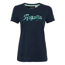 T-shirt Damski Kwiaty Rozciągliwa Fingal. Niebieskie t-shirty Regatta, bez wzorów, bez kołnierzyka, bez ramiączek. Za 40.99 zł.