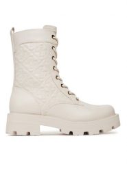 Guess Botki FLTYAN ELE10 Écru. Botki Guess, z aplikacjami, ze skóry, bez obcasa, na płaskiej podeszwie, bez zapięcia. Za 769.99 zł.