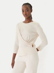 Rinascimento Bluzka CFC0127695003 Beżowy Slim Fit. Brązowe bluzki Rinascimento, xs, bez wzorów, z syntetyku, bez kołnierzyka, bez ramiączek. Za 449.99 zł.