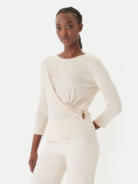 Rinascimento Bluzka CFC0127695003 Beżowy Slim Fit. Brązowe bluzki Rinascimento, s, bez wzorów, z syntetyku, bez kołnierzyka, bez ramiączek. Za 263.99 zł.