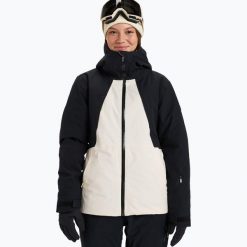 Kurtka snowboardowa damska ROXY Wild Twist. Czarne kurtki narciarskie Roxy, l, bez wzorów, z materiału, bez kaptura, snowboardowy, primaloft. Za 1,129.00 zł.