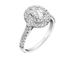Pierścionek z białego złota z diamentami - SI1/F - 1,00 ct - próba 585. Białe pierścionki Apart, z diamentem, złote. Za 19,990.00 zł.