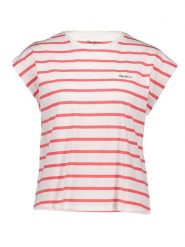 Pepe Jeans Koszulka w kolorze biało-czerwonym rozmiar: XL. Białe bluzki Pepe Jeans, xl, bez wzorów, z bawełny, bez kołnierzyka, bez ramiączek. Za 66.00 zł.