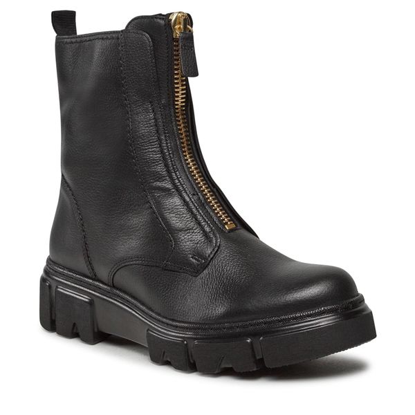 Botki Gabor. Czarne botki Gabor, bez wzorów, bez obcasa, na płaskiej podeszwie, bez zapięcia. Za 388.99 zł.