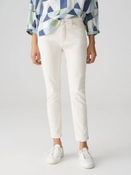 OPUS Dżinsy "Elma" - Slim fit - w kolorze białym rozmiar: 40/L28. Białe jeansy Opus, l, bez wzorów, z podwyższonym stanem. Za 173.99 zł.