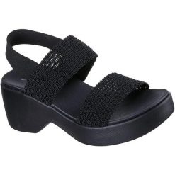 Sandały damskie Skechers Cali Day. Czarne sandały Skechers, bez wzorów, bez obcasa, bez zapięcia. Za 390.00 zł.
