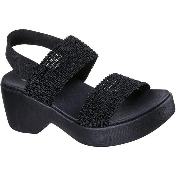 Sandały SKECHERS 119413S Czarny. Czarne sandały Skechers, bez wzorów, z materiału, bez obcasa, bez zapięcia. Za 200.99 zł.