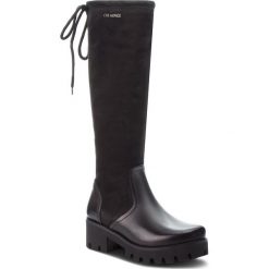 Kozaki EVA MINGE - Jerez 4G 18SM1372488EF 601. Czarne kozaki Eva Minge, ze skóry, bez obcasa, na obcasie, bez zapięcia. W wyprzedaży za 379.00 zł.