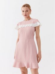 Red Valentino Sukienka codzienna 2R3VAGS50W7 Różowy Regular Fit. Czerwone sukienki Red Valentino, na co dzień, bez wzorów, z wiskozy, bez kołnierzyka, bez ramiączek, proste. Za 1,819.00 zł.