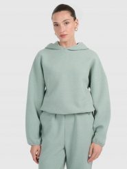 BLUZA DAMSKA DRESOWA 4F Z DZIANINY O SPLOCIE WAFLOWYM TSWSF1847 KOLOR ZIELONY. Zielone bluzy 4f, l, bez wzorów, z dresówki, bez kaptura. Za 179.99 zł.