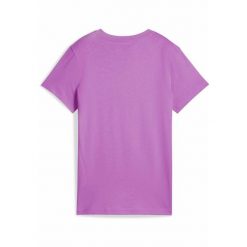 Damska koszulka z logo ESS No. 1 PUMA Wild Berry Purple. Fioletowe bluzki Puma, xl, bez wzorów, sportowe, bez kołnierzyka, bez ramiączek. W wyprzedaży za 89.00 zł.