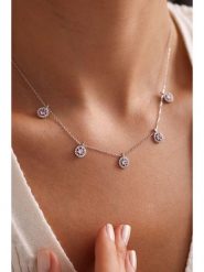 Lodie Silver Srebrny naszyjnik z elementami ozdobnymi - dł. 42 cm rozmiar: onesize. Różowe naszyjniki Lodie Silver, z cyrkonią, srebrne. Za 96.60 zł.