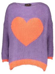 Miss goodlife Sweter w kolorze fioletowo-pomarańczowym rozmiar: XL. Pomarańczowe swetry miss goodlife, xl, bez wzorów, z wełny, bez ramiączek. Za 162.87 zł.