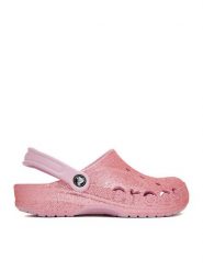 Crocs Klapki C-BAYA GLITTER CLOG 205925-6GD Różowy. Czerwone klapki Crocs, bez wzorów, z tworzywa sztucznego, bez obcasa. Za 239.99 zł.