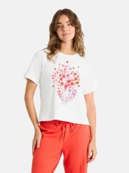 LIEBLINGSSTÜCK Koszulka "Carmina" w kolorze biało-czerwonym rozmiar: 3XL. Białe bluzki LIEBLINGSSTÜCK, xl, bez wzorów, bez kołnierzyka, bez ramiączek. Za 179.22 zł.