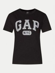 Gap T-Shirt 871344-05 Czarny Regular Fit. Czarne t-shirty GAP, xl, bez wzorów, z bawełny, bez kołnierzyka, bez ramiączek. Za 89.99 zł.
