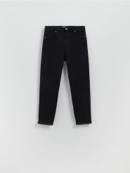 Jeansy boyfriend slim - czarny. Czarne jeansy Reserved, bez wzorów. Za 129.99 zł.