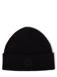 HUGO BLUE czapka z wełny dziewiczej Kobiety czarny, ONE SIZE. Czarne czapki HUGO BLUE, bez wzorów, z dzianiny. Za 169.95 zł.