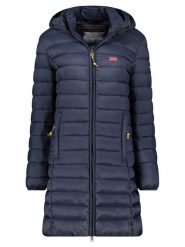 Geographical Norway Płaszcz pikowany "Atikolor" w kolorze granatowym rozmiar: L. Niebieskie płaszcze Geographical Norway, l, bez wzorów, bez kaptura. Za 197.17 zł.