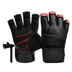 Rękawiczki RDX L4 Finger Weightlifting Leather. Czarne rękawiczki RDX SPORTS, bez wzorów, sportowe. Za 99.99 zł.
