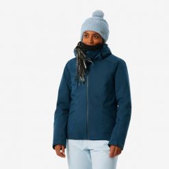Kurtka narciarska damska Wedze 500. Niebieskie kurtki narciarskie WED'ZE, s, bez wzorów, z materiału, bez kaptura, narciarskie. Za 449.99 zł.