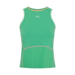 Damski tank top Kari Traa Linnea. Zielone topy Kari Traa, bez wzorów, bez kołnierzyka, bez ramiączek. Za 270.00 zł.