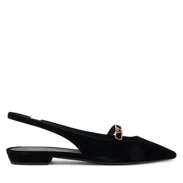 Baleriny Emporio Armani. Czarne baleriny Emporio Armani, bez wzorów, bez obcasa. Za 1,015.99 zł.