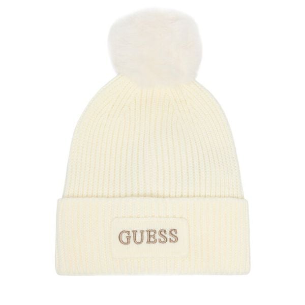 Czapka Guess. Białe czapki Guess, z aplikacjami. Za 154.99 zł.