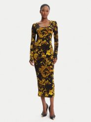 Versace Jeans Couture Sukienka codzienna 79HAO920 JS500 Czarny Slim Fit. Czarne sukienki Versace Jeans Couture, na co dzień, bez wzorów, z jeansu, bez kołnierzyka, bez ramiączek, proste. Za 1,509.00 zł.