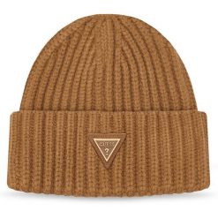 Czapka Guess. Brązowe czapki Guess, z aplikacjami. Za 154.99 zł.