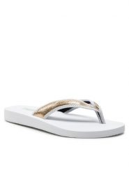 Puma Japonki Sandy Flip Metallic Shine 700511-01 Biały. Białe klapki Puma, bez wzorów, z materiału, bez obcasa. Za 99.99 zł.