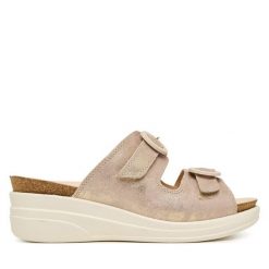 Klapki Ara. Brązowe klapki Ara, bez wzorów, bez obcasa. Za 489.99 zł.