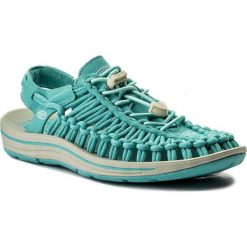 Sandały KEEN - Uneek 1018685 Aqua Sea/Pastel Turquoise. Zielone sandały Keen, bez wzorów, z materiału, bez obcasa, bez zapięcia. W wyprzedaży za 269.00 zł.