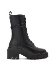 GINO ROSSI Trzewiki RST-CIRCLE-01B Czarny. Czarne botki Gino Rossi, bez wzorów, ze skóry, bez obcasa, na słupku, bez zapięcia. Za 379.99 zł.