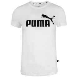 T-shirt Damski Logo ESS. Białe t-shirty Puma, s, bez wzorów, bez kołnierzyka, bez ramiączek. Za 143.99 zł.