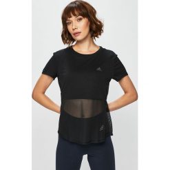 Adidas Performance - Top. Czarne koszulki sportowe adidas Performance, bez wzorów, z dzianiny, bez ramiączek. W wyprzedaży za 99.90 zł.